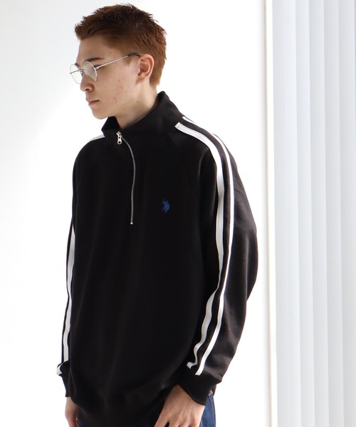 U.S. POLO ASSN.(ユーエスポロアッスン)の「【U.S. POLO ASSN./ユーエスポロアッスン】裏毛 ラインデザイン ハーフジップ ワンポイントプルオーバー(スウェット・メンズ・オートミール/ネイビー/ブラック/オフホワイト・L/M/LL)」の20枚目の写真