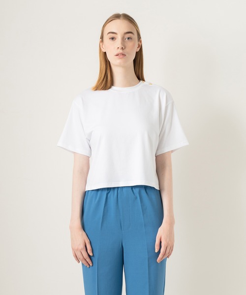 WHYTO.(ホワイト)の「「WHYTO. / ホワイト」SIDE TUCK BUTTON TEE(シャツ/ブラウス・レディース・グレイッシュベージュ/チャコールグレー・38/36)」の15枚目の写真