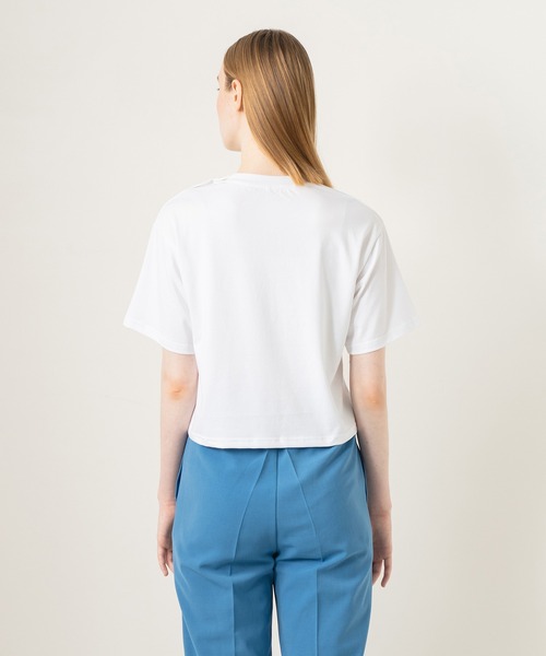 WHYTO.(ホワイト)の「「WHYTO. / ホワイト」SIDE TUCK BUTTON TEE(シャツ/ブラウス・レディース・グレイッシュベージュ/チャコールグレー・38/36)」の13枚目の写真