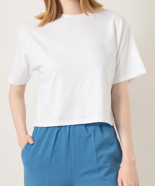 WHYTO.(ホワイト)の「「WHYTO. / ホワイト」SIDE TUCK BUTTON TEE(シャツ/ブラウス・レディース・グレイッシュベージュ/チャコールグレー・38/36)」の9枚目の写真