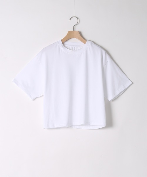WHYTO.(ホワイト)の「「WHYTO. / ホワイト」SIDE TUCK BUTTON TEE(シャツ/ブラウス・レディース・グレイッシュベージュ/チャコールグレー・38/36)」の18枚目の写真