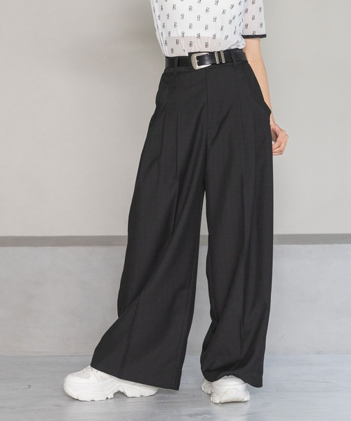 PAGEBOY(ページボーイ)の「タックスラックス(スラックス・レディース・ブラック/ベージュ系その他/ブラウン・SMALL/MEDIUM)」の2枚目の写真