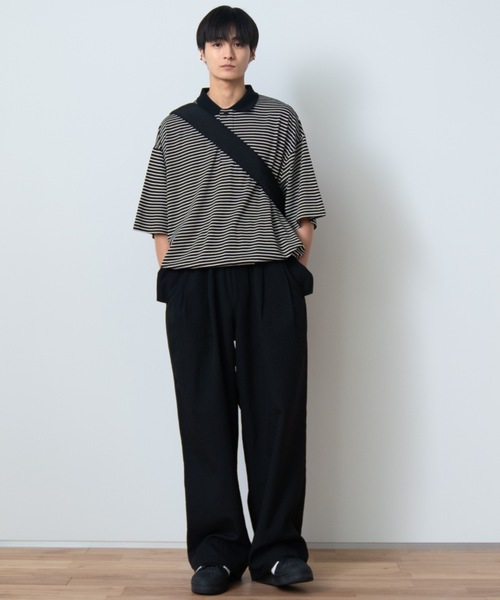 SINSS（シンス）の「Border polo shirt / ボーダーポロシャツ（半袖）（ポロシャツ・メンズ・ブラック/ホワイト・SMALL/MEDIUM/LARGE）」の11枚目の写真