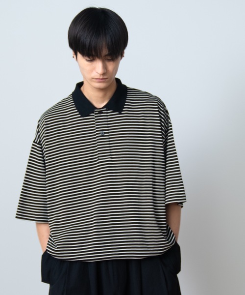 SINSS（シンス）の「Border polo shirt / ボーダーポロシャツ