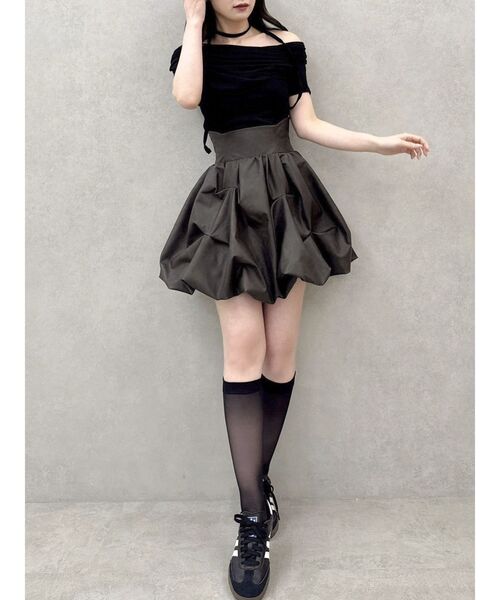 dazzlin(ダズリン)の「チョーカー付きオフショルドレープカットプルオーバー(Tシャツ/カットソー・レディース・ピンク/ブラック/チャコールグレー/オフホワイト・FREE)」の20枚目の写真