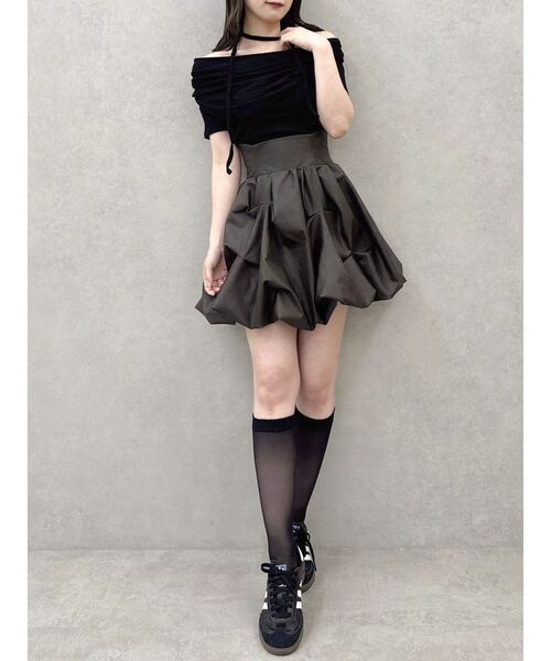 dazzlin(ダズリン)の「チョーカー付きオフショルドレープカットプルオーバー(Tシャツ/カットソー・レディース・ピンク/ブラック/チャコールグレー/オフホワイト・FREE)」の21枚目の写真