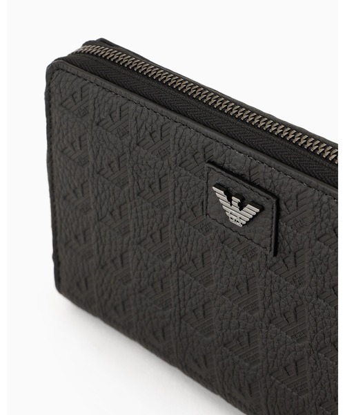 未使用✨エンポリオ アルマーニ 長財布 ラウンドジップ 本革 エンボスロゴ 黒 Amazon | [EMPORIO ARMANI エンポリオアルマーニ] ラウンド