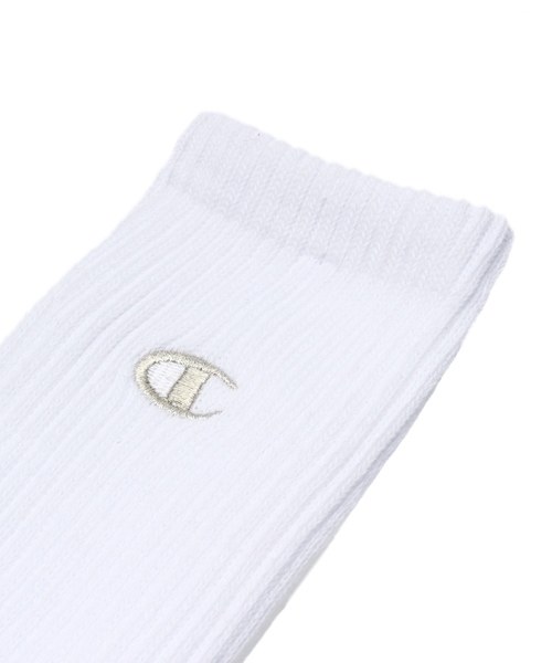 Champion(チャンピオン)の「【Champion/チャンピオン】フルパイル3P金刺繍ソックス(ソックス/靴下・メンズ・ホワイト・フリ-)」の2枚目の写真