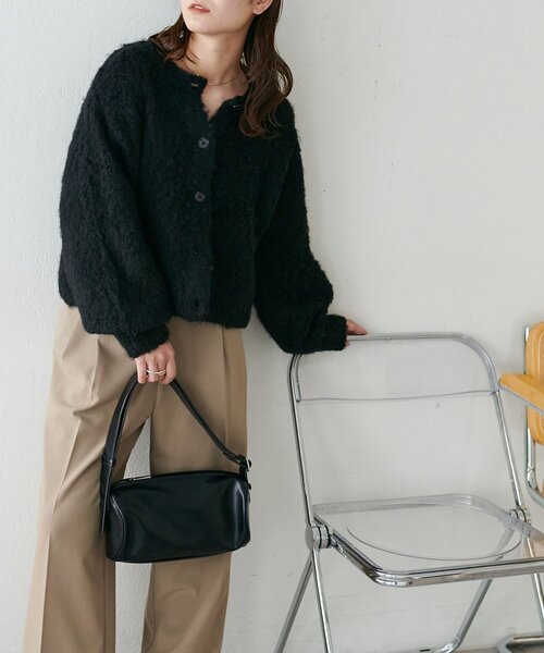 新色追加!/WEB限定】MIXブークレシャギーカーディガン（カーディガン