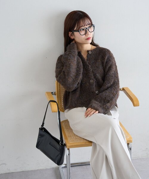 セール】【新色追加!/WEB限定】MIXブークレシャギーカーディガン