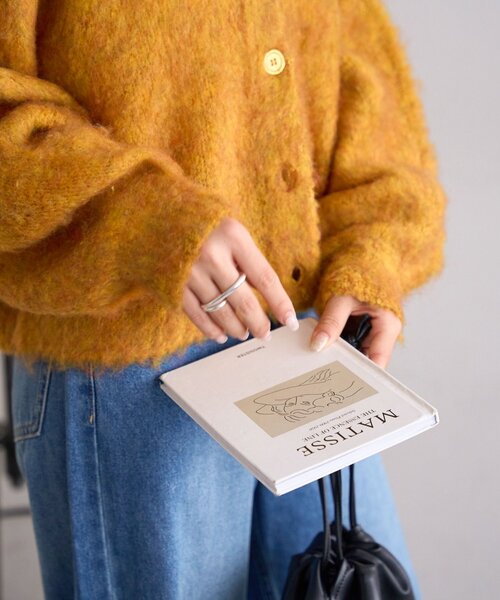 DISCOAT(ディスコート)の「【新色追加!/WEB限定】MIXブークレシャギーカーディガン(カーディガン/ボレロ・レディース・ピンク/ブルー/ライトベージュ/イエロー/ブラウン/グリーン/アイボリー/ブラック・MEDIUM)」の21枚目の写真