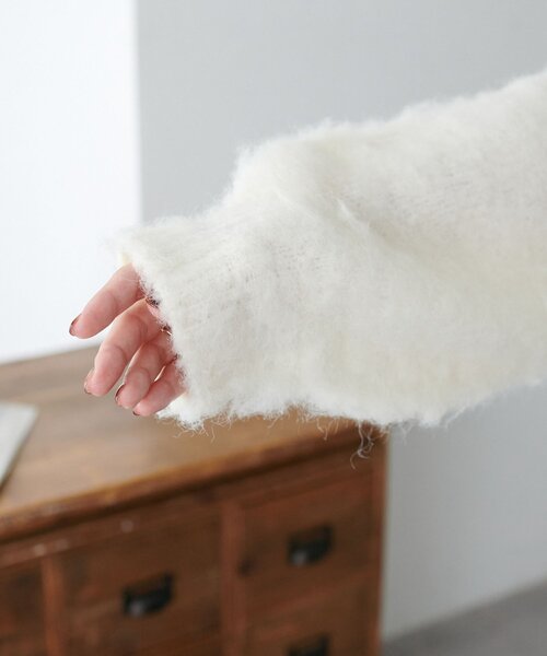 DISCOAT(ディスコート)の「【新色追加!/WEB限定】MIXブークレシャギーカーディガン(カーディガン/ボレロ・レディース・ピンク/ブルー/ライトベージュ/イエロー/ブラウン/グリーン/アイボリー/ブラック・MEDIUM)」の19枚目の写真