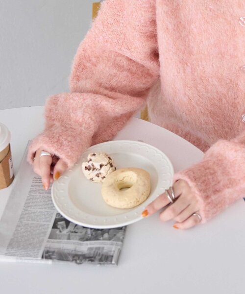 DISCOAT(ディスコート)の「【新色追加!/WEB限定】MIXブークレシャギーカーディガン(カーディガン/ボレロ・レディース・ピンク/ブルー/ライトベージュ/イエロー/ブラウン/グリーン/アイボリー/ブラック・MEDIUM)」の13枚目の写真