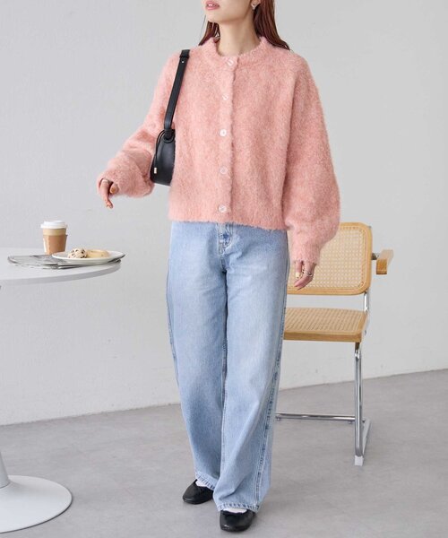 DISCOAT(ディスコート)の「【新色追加!/WEB限定】MIXブークレシャギーカーディガン(カーディガン/ボレロ・レディース・ピンク/ブルー/ライトベージュ/イエロー/ブラウン/グリーン/アイボリー/ブラック・MEDIUM)」の12枚目の写真