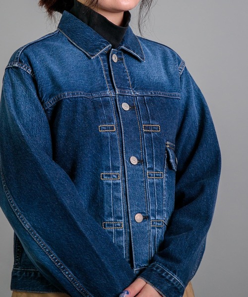 OMNIGOD（オムニゴッド）の「[OMNIGOD womens / オムニゴッド] 12ozセルヴィッチデニム 1stタイプジャケット（デニムジャケット・レディース・インディゴブルー・2/3）」の9枚目の写真