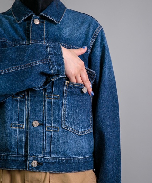 OMNIGOD（オムニゴッド）の「[OMNIGOD womens / オムニゴッド] 12ozセルヴィッチデニム 1stタイプジャケット（デニムジャケット・レディース・インディゴブルー・2/3）」の10枚目の写真