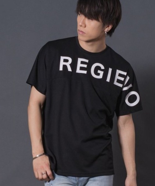 REGIEVO（レジエボ）の「REGIEVO メッシュスポーティーTシャツ　REGIEVOロゴ（Tシャツ/カットソー・メンズ・イエロー/ブラック/オフホワイト・LARGE/X-LARGE/MEDIUM）」の18枚目の写真