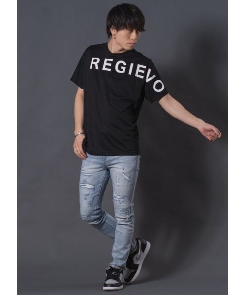 REGIEVO（レジエボ）の「REGIEVO メッシュスポーティーTシャツ　REGIEVOロゴ（Tシャツ/カットソー・メンズ・イエロー/ブラック/オフホワイト・LARGE/X-LARGE/MEDIUM）」の22枚目の写真