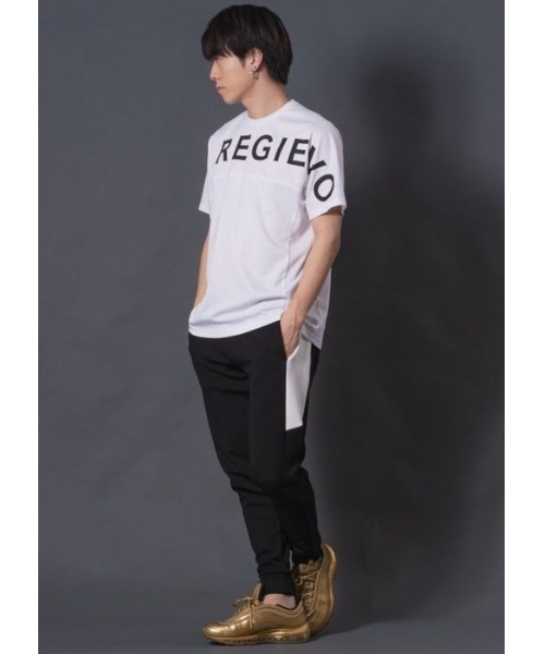 REGIEVO（レジエボ）の「REGIEVO メッシュスポーティーTシャツ　REGIEVOロゴ（Tシャツ/カットソー・メンズ・イエロー/ブラック/オフホワイト・LARGE/X-LARGE/MEDIUM）」の10枚目の写真