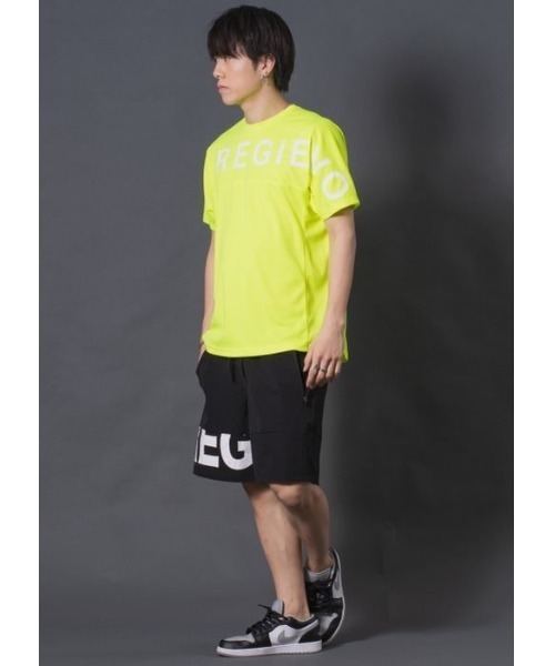 REGIEVO（レジエボ）の「REGIEVO メッシュスポーティーTシャツ　REGIEVOロゴ（Tシャツ/カットソー・メンズ・イエロー/ブラック/オフホワイト・LARGE/X-LARGE/MEDIUM）」の13枚目の写真