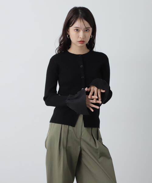 N.（N. Natural Beauty Basic）（エヌエヌナチュラルビューティーベーシック）の「◆ベルスリーブニットカーディガン（カーディガン/ボレロ・レディース・ブラック/グレー/ライトグリーン・MEDIUM）」の10枚目の写真