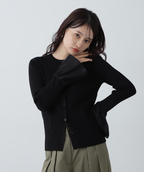 N.（N. Natural Beauty Basic）（エヌエヌナチュラルビューティーベーシック）の「◆ベルスリーブニットカーディガン（カーディガン/ボレロ・レディース・ブラック/グレー/ライトグリーン・MEDIUM）」の12枚目の写真