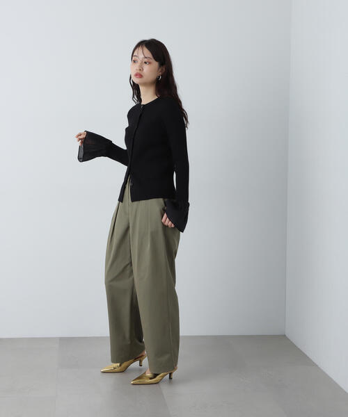 N.（N. Natural Beauty Basic）（エヌエヌナチュラルビューティーベーシック）の「◆ベルスリーブニットカーディガン（カーディガン/ボレロ・レディース・ブラック/グレー/ライトグリーン・MEDIUM）」の14枚目の写真