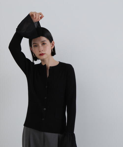 N.（N. Natural Beauty Basic）（エヌエヌナチュラルビューティーベーシック）の「◆ベルスリーブニットカーディガン（カーディガン/ボレロ・レディース・ブラック/グレー/ライトグリーン・MEDIUM）」の16枚目の写真