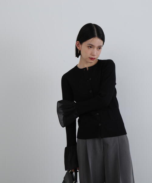 N.（N. Natural Beauty Basic）（エヌエヌナチュラルビューティーベーシック）の「◆ベルスリーブニットカーディガン（カーディガン/ボレロ・レディース・ブラック/グレー/ライトグリーン・MEDIUM）」の18枚目の写真