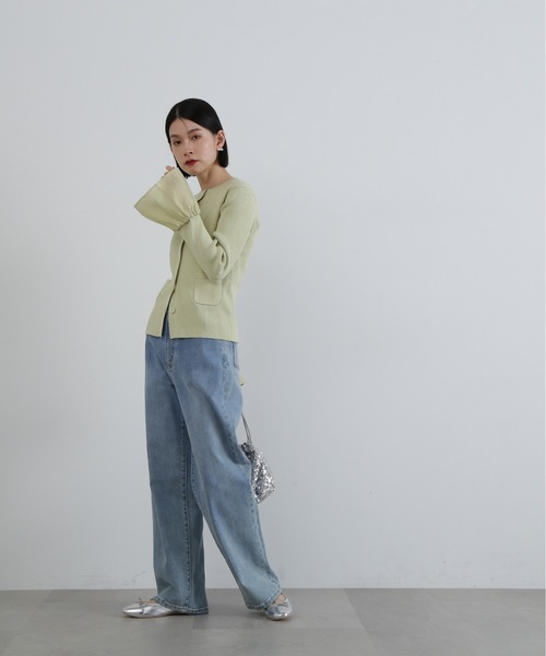 N.（N. Natural Beauty Basic）（エヌエヌナチュラルビューティーベーシック）の「◆ベルスリーブニットカーディガン（カーディガン/ボレロ・レディース・ブラック/グレー/ライトグリーン・MEDIUM）」の8枚目の写真