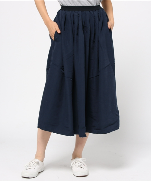 CIAOPANIC TYPY（チャオパニックティピー）の「【CIAOPANIC TYPY】微起毛ギャザースカート（スカート・レディース・ブラック/キャメル/オリーブ/ベージュ/ネイビー・FREE）」の5枚目の写真