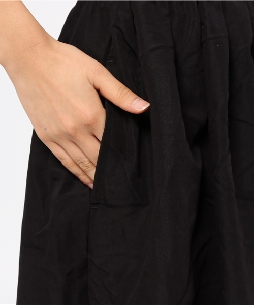 CIAOPANIC TYPY（チャオパニックティピー）の「【CIAOPANIC TYPY】微起毛ギャザースカート（スカート・レディース・ブラック/キャメル/オリーブ/ベージュ/ネイビー・FREE）」の10枚目の写真