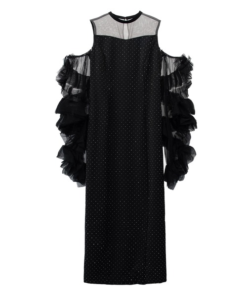 ANDRESD(アンドレスド)の「ディタッチドスリーブドレス / detached sleeve dress(ドレス・レディース・ブラック/グレー/ネイビー/グレイッシュベージュ/ベージュ×ブラック/ブラック×ホワイト/ブラック×シルバー・L/S/M)」の8枚目の写真
