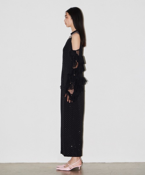 ANDRESD(アンドレスド)の「ディタッチドスリーブドレス / detached sleeve dress(ドレス・レディース・ブラック/グレー/ネイビー/グレイッシュベージュ/ベージュ×ブラック/ブラック×ホワイト/ブラック×シルバー・L/S/M)」の11枚目の写真