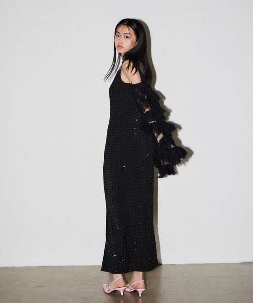 ANDRESD(アンドレスド)の「ディタッチドスリーブドレス / detached sleeve dress(ドレス・レディース・ブラック/グレー/ネイビー/グレイッシュベージュ/ベージュ×ブラック/ブラック×ホワイト/ブラック×シルバー・L/S/M)」の19枚目の写真