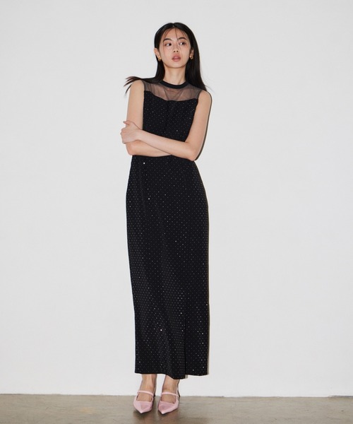 ANDRESD(アンドレスド)の「ディタッチドスリーブドレス / detached sleeve dress(ドレス・レディース・ブラック/グレー/ネイビー/グレイッシュベージュ/ベージュ×ブラック/ブラック×ホワイト/ブラック×シルバー・L/S/M)」の14枚目の写真