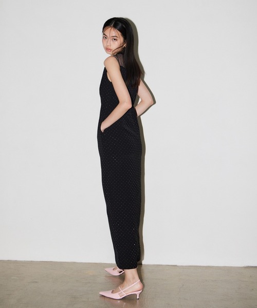 ANDRESD(アンドレスド)の「ディタッチドスリーブドレス / detached sleeve dress(ドレス・レディース・ブラック/グレー/ネイビー/グレイッシュベージュ/ベージュ×ブラック/ブラック×ホワイト/ブラック×シルバー・L/S/M)」の13枚目の写真