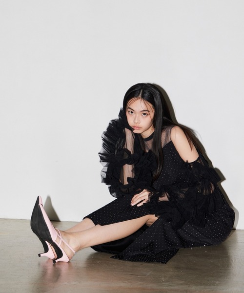 ANDRESD(アンドレスド)の「ディタッチドスリーブドレス / detached sleeve dress(ドレス・レディース・ブラック/グレー/ネイビー/グレイッシュベージュ/ベージュ×ブラック/ブラック×ホワイト/ブラック×シルバー・L/S/M)」の17枚目の写真