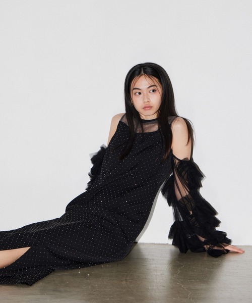 ANDRESD(アンドレスド)の「ディタッチドスリーブドレス / detached sleeve dress(ドレス・レディース・ブラック/グレー/ネイビー/グレイッシュベージュ/ベージュ×ブラック/ブラック×ホワイト/ブラック×シルバー・L/S/M)」の21枚目の写真