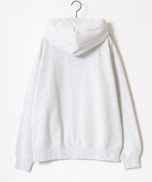 CONVERSE（コンバース）の「CONVERSE/コンバース 別注 オーバーサイズ 裏起毛 オールスター スニーカー ロゴ ワンポイント刺繍 スウェット ジップアップパーカー フーディー/レディース メンズ（パーカー・レディース・アッシュグレー/ブラック/グレー・LL/M/L）」の7枚目の写真