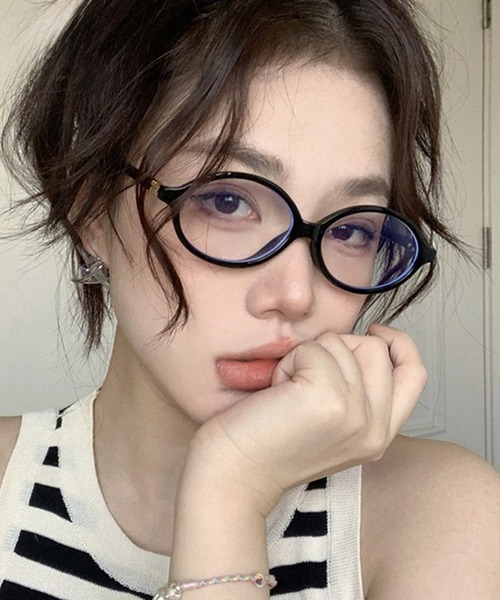 HALEY PESCA（ヘーリーペスカ）の「HALEY PESCA/オーバル　ギークスタイルメガネ（メガネ・レディース・ブラック/レオパード・FREE）」の3枚目の写真