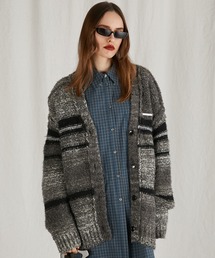 PRANK PROJECT | 【24WINTER PRE ORDER】カスリボーダーニットカーディガン/Blur Border Knit Cardigan(カーディガン/ボレロ)