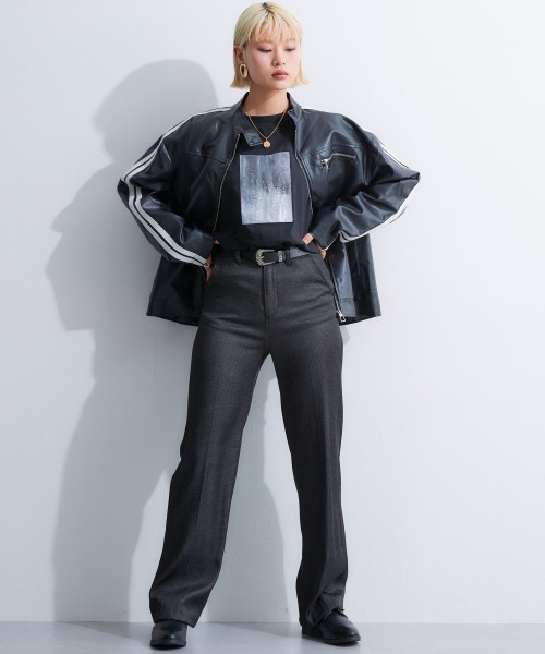 TTOL（トール）の「ルーズシルエットプリントTシャツ（Tシャツ/カットソー・レディース・ホワイト/ブラック・M-L/L-XL）」の9枚目の写真