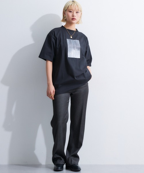 TTOL（トール）の「ルーズシルエットプリントTシャツ（Tシャツ/カットソー・レディース・ホワイト/ブラック・M-L/L-XL）」の12枚目の写真