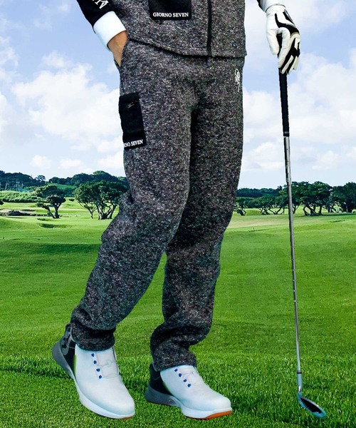 セール】ゴルフウェア ゴルフパンツ ニットフリース ボトムス 裏起毛