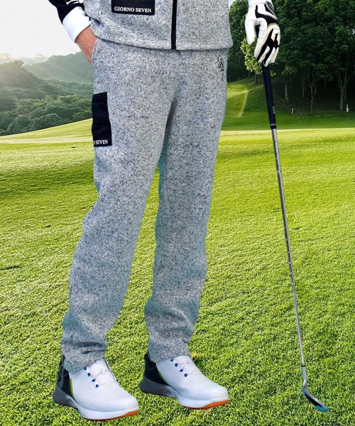 SKINS GOLF グレー メンズゴルフパンツ L セール】ゴルフウェア ゴルフパンツ ニットフリース ボトムス 裏起毛