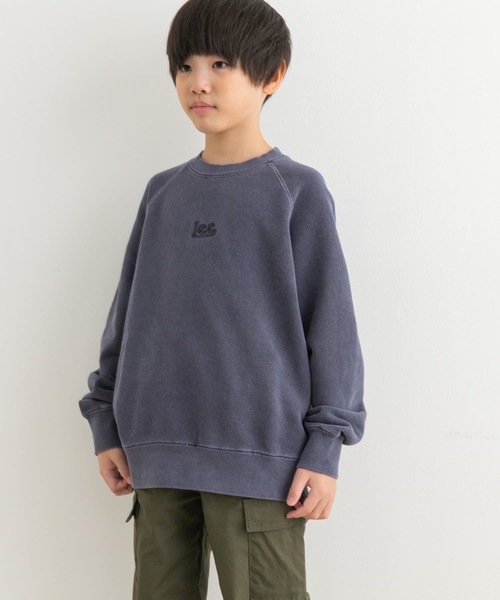 Lee(リー)の「Lee PIGMENT SWEAT(KIDS)(Tシャツ/カットソー・キッズ・ネイビー/チャコールグレー・140/130/120/110)」の3枚目の写真