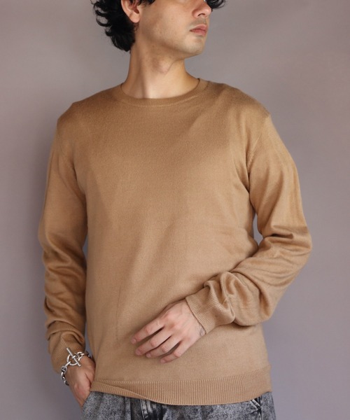 ８(eight)（エイト）の「カシミヤタッチクルーネック（ニット/セーター・メンズ・グレー系その他/杢グレー/ワイン/ネイビー/ブルー系その他/ベージュ/ホワイト/ブラック・X-LARGE/MEDIUM/SMALL/LARGE）」の5枚目の写真