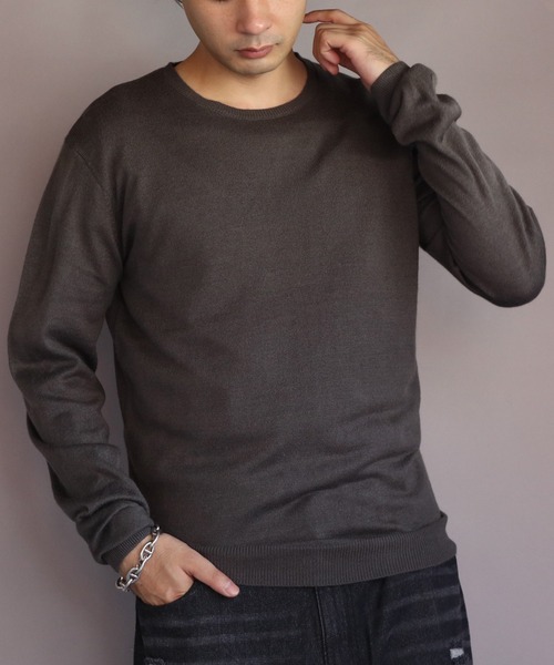 ８(eight)（エイト）の「カシミヤタッチクルーネック（ニット/セーター・メンズ・グレー系その他/杢グレー/ワイン/ネイビー/ブルー系その他/ベージュ/ホワイト/ブラック・X-LARGE/MEDIUM/SMALL/LARGE）」の4枚目の写真