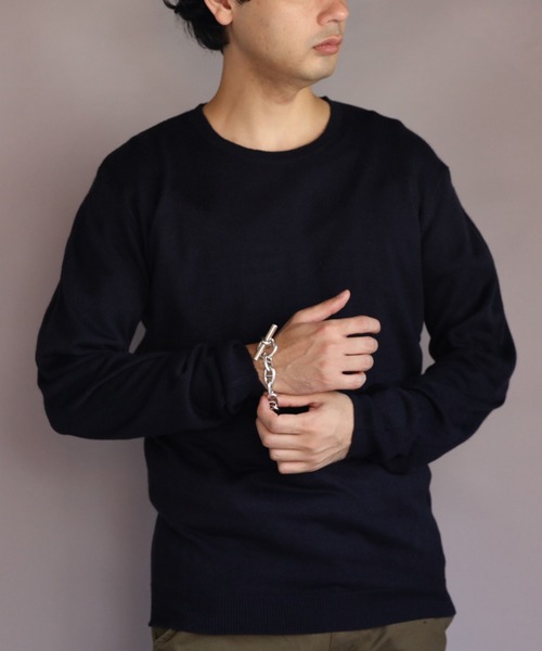 ８(eight)（エイト）の「カシミヤタッチクルーネック（ニット/セーター・メンズ・グレー系その他/杢グレー/ワイン/ネイビー/ブルー系その他/ベージュ/ホワイト/ブラック・X-LARGE/MEDIUM/SMALL/LARGE）」の6枚目の写真